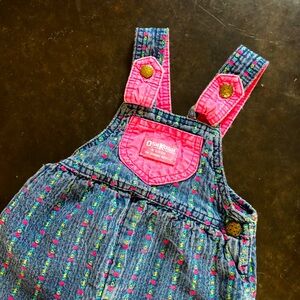 RARE OshKosh B’Gosh Vintage Logo Embroidery Spell Out Heart Overall 12M